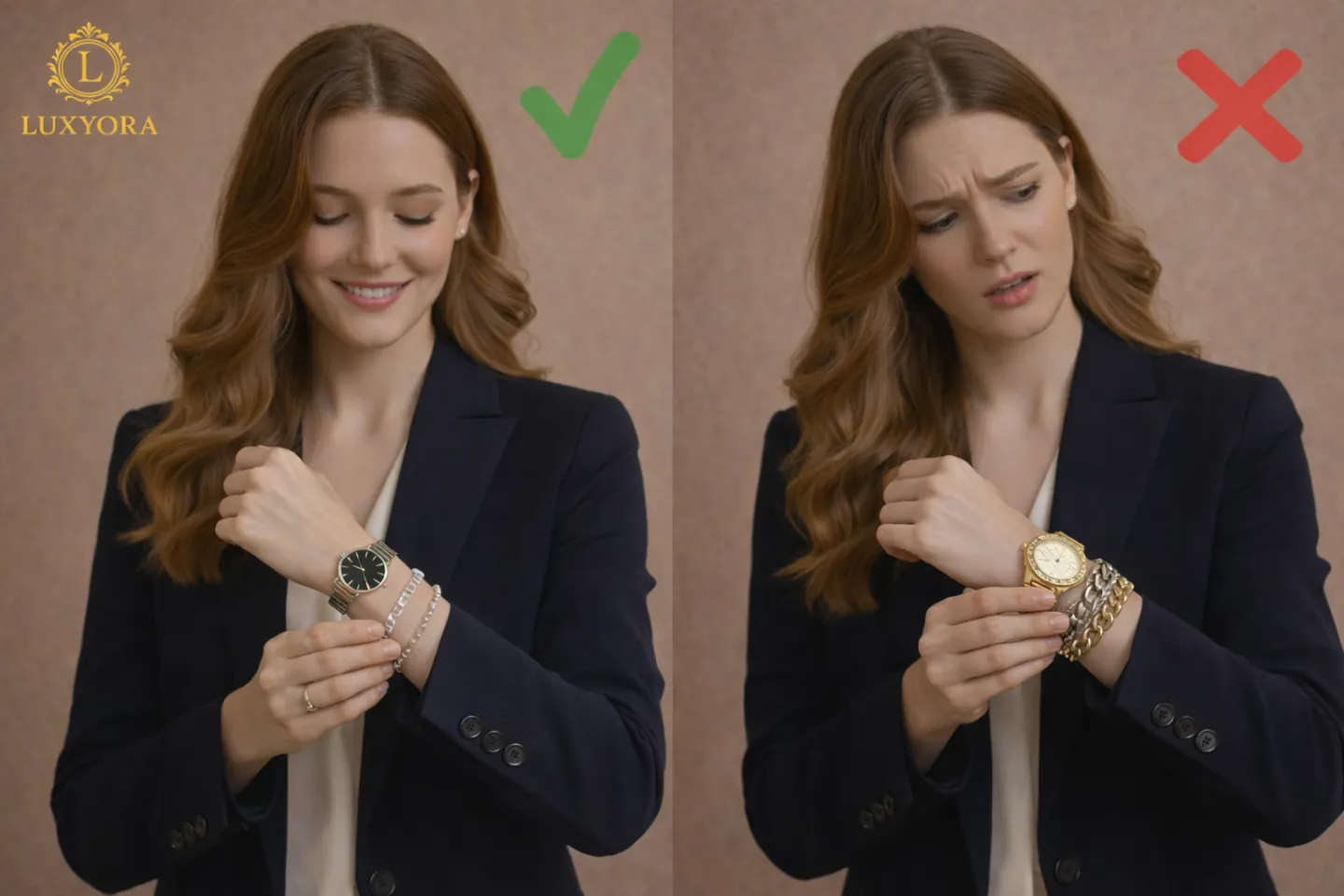 layer watches with bracelets