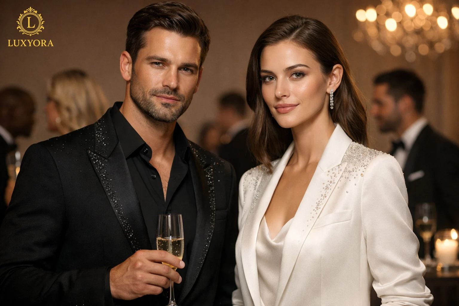 Crystal Embellished Evening Blazers- Subtle Glamour for Formal Events