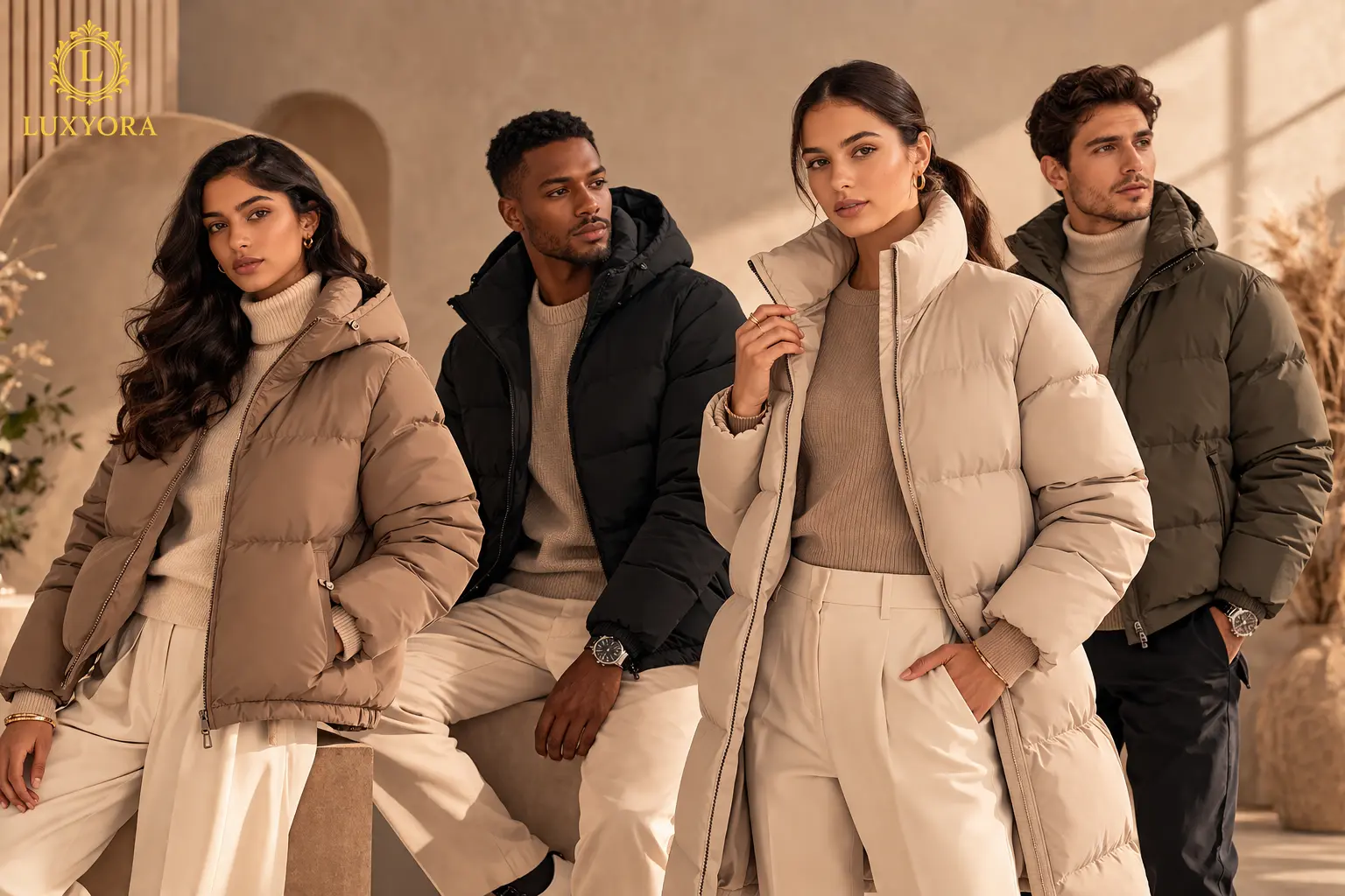Luxury Puffer Jackets in Matte Finish : Minimalist Winter Statements