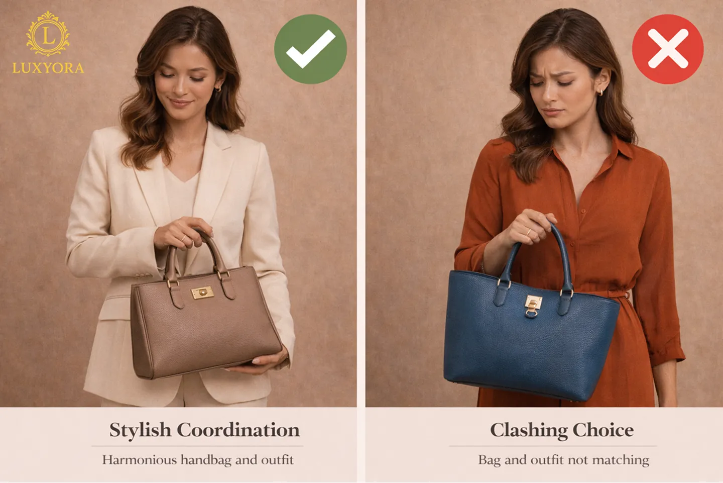 match handbag with outfit